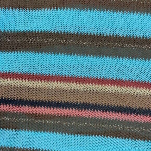 Zara Trafaluc‎ Oversized Boho Stripe Knit Semi Sheer Lightweight Top Shirt Small - Picture 4 of 7